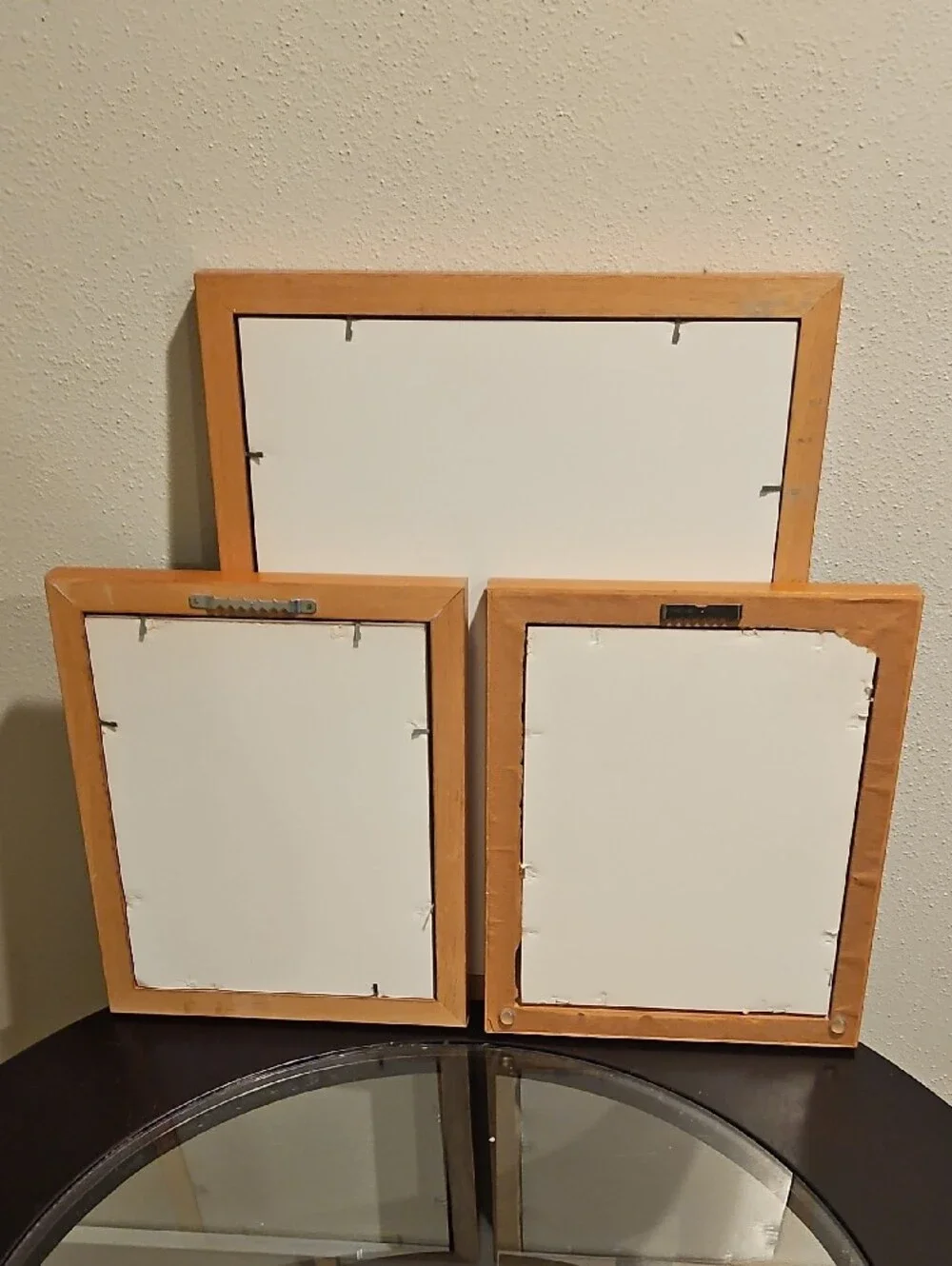 Set Of 3 Matching Picture Frames with Blue Mat